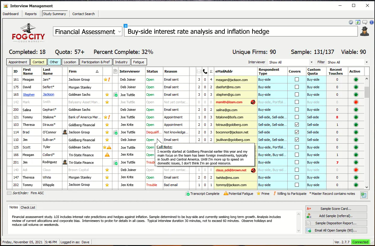 End-user application screenshot